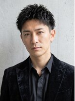 バーシャミ 博多(Baciami)&nbsp;【30代40代】黒髪アップバング×ツーブロックメンズショート
