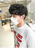 メンズマッシュ、スパイラルパーマ、くるくるパーマ、無造作