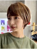 30代40代大人女性/前髪ありショートボブ/ショートヘア/髪質改善
