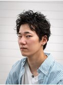 フェザーバック刈り上げなしソフトツイストパーマメンズパーマ