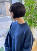 愛され大人ミニボブ20代30代40代 透け感カラー春カラー前髪あり