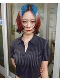 デザインルーツレッドグリーンレイヤーボブ
