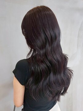 ロンググレージュ韓国ヘア顔周りレイヤー_ba564534