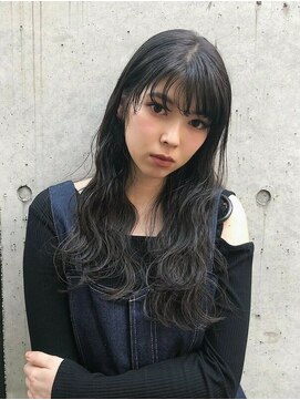 ワークス 下北沢(WORKS) 透け感オリーブカラーセミウェットウェーブボブ【下北沢】