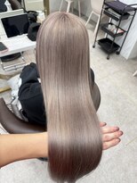 ロンド レア 天神大名店(Lond Le’a)&nbsp;卵型丸型ミルクティーブロンドダークブルーワンホンレイヤー