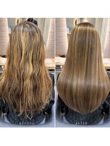 アース 渋谷店(HAIR&MAKE EARTH)&nbsp;ブリーチ毛×縮毛矯正で艶ロング