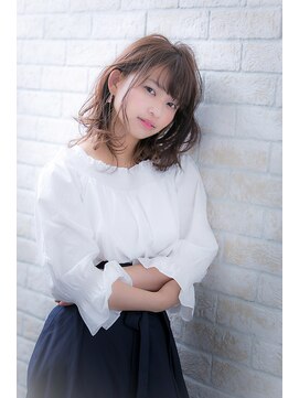 ヘアーアートシフォン 池袋西口店(Hair art chiffon) ミニマムボブモードジグザグバング3Dカラーノットヘアブルージュ