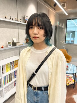 ヴァンシィー(VANCY) ウルフボブ×ターコイズ