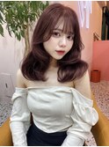 ピンク/ブラウン/レイヤー/カラー/カット/韓国/渋谷
