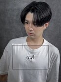センターパート×ハンサムショート×ダウンパーマ
