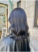 ブリーチなしグレージュ韓国風美髪くびれ巻きエアリーミディ