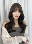韓国くびれロング レイヤーオルチャン小顔前髪 艶髪 