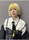 イメチェン/ホワイトブロンド/外ハネボブ/美髪/名古屋/名駅
