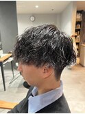 MEN’S HAIR/サーフカール/刈り上げセンターパート/柏