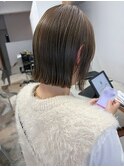 透明感アッシュグレージュ/シアーグレージュ/ショートボブ