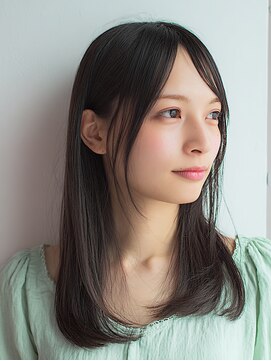 ロディーナ 大口 新子安(rodina) ミルクティーブロンド/ダークブルー/デジタルパーマ/大口新子安