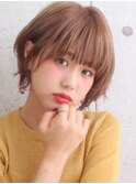 ベージュ×アンニュイショート