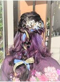 【インナーカラー女子必見！】ハーフアップ＆リボンアレンジ