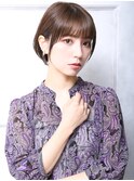 大人可愛い２０代３０代４０代小顔丸み前下がりショートボブb3