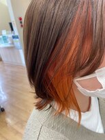 アメイジングヘアー 中沢店(AMAZING HAIR)&nbsp;インナーカラー/オレンジ/ブリーチ/くびれボブ/レイヤーボブ