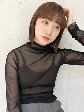 ラミエ バイ メルト 吉祥寺(lamie by melt) "久保田"切りっぱなしボブワイドバングナチュラルストレート
