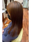 20代30代40代シースルーバングアッシュブラウン艶カラー
