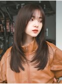 ロングくびれヘア美髪韓国ヘア顔周りレイヤー_F20310