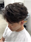 名古屋栄フェザーパーマフェザーショート韓国ヘアセンターパート