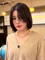 ランプ 代官山(the lamp)&nbsp;大人ダークアッシュブラウン流れやすいレイヤーボブ20代30代40代