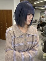 キオク(KIOX)&nbsp;ネイビーブルー/レイヤーボブ/ハイトーン/ワンカラー/名古屋