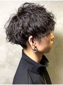 ツイスパ 束感 刈り上げ ツーブロックマッシュ 黒髪 20代