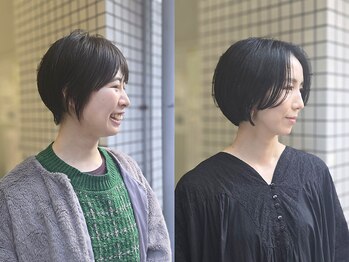 インク(ink”)の写真/半個室でゆったり過ごせる◎白髪ぼかし×ショート・ボブで自然に垢抜け♪大人女性のための上質サロン