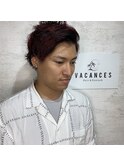 赤メッシュメンズショート