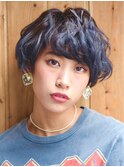 くせ毛風パーマモードマニッシュショートボブ[恵比寿/渋谷]