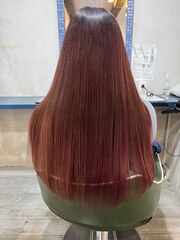 「髪質改善」高濃度水素カラーピンクベージュヘルシースタイル