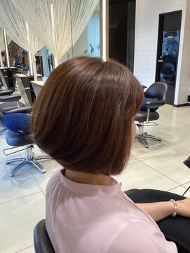 ミック ヘアアンドメイクアップ 高田店(miq Hair&Make up) やわらかボブスタイル/ベージュブラウン/大人ショート/髪質改善