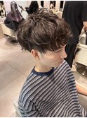 【馬場】大人黒髪メンズマッシュショートパーマ刈り上げ
