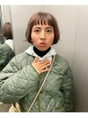 ボブパーマ/黒髪パーマ/切りっぱなしボブ/ショートボブ