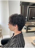 波巻きツイストスパイラル　メンズウルフパーマ　波巻きパーマ