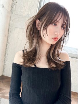 サイン 表参道(SIGN) 韓国ヘアグレージュカラーブリーチ無し髪質改善イヤリングカラー