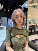 ホワイトペールベージュ×ペールピンクハイライト