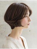 ☆ダークパープルナチュラルショートミルクブラウン髪質改善ボブ