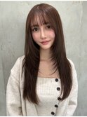 イメチェン外ハネボブ美髪ワイドバングミディアムレイヤーカット