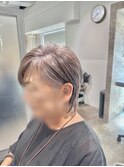 ジェンダーレス中性ショートウルフラベンダーアッシュベージュ