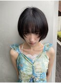 前髪あり耳掛け丸みボブコンパクトショート20代30代40代50代