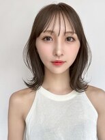 サンドレオ 新宿店(sand Leo)&nbsp;ミディアムレイヤーカット/ヘイリー/小顔/黒髪/髪質改善/新宿