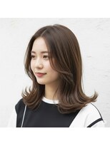 アイニ 天王寺アポロ店(aini)&nbsp;カラーハイライトハッシュカットレイヤーカットボブ髪質改善