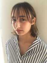 パージュ 代々木公園(Page)&nbsp;ミディアム外ハネ × 透け感ベージュブラウン