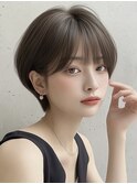 韓国レイヤーバタフライカットアッシュグレーハンサムショート☆