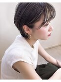 外国人風ショートボブ ハイライト 前髪インナーカラーグレージュ